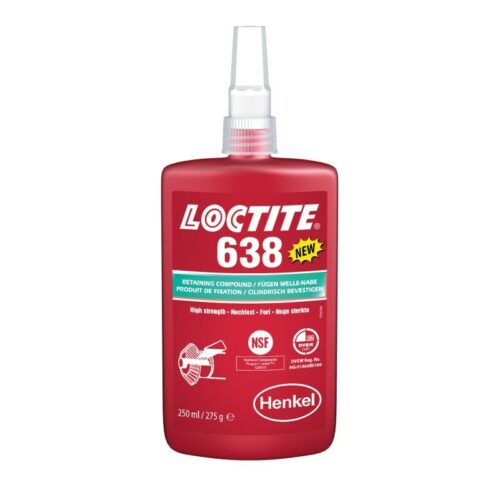 Loctite 638 – 250 ml Sredstvo za spajanje cilindričnih delov visoke trdnosti – 5010266638607