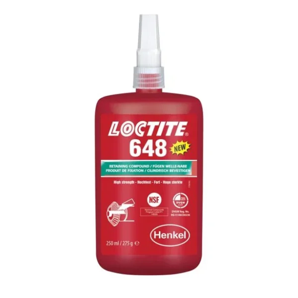 Loctite 648 - 250 ml pritrditev - Sredstvo za spajanje cilindričnih delov visoke trdnosti - 9002010002167